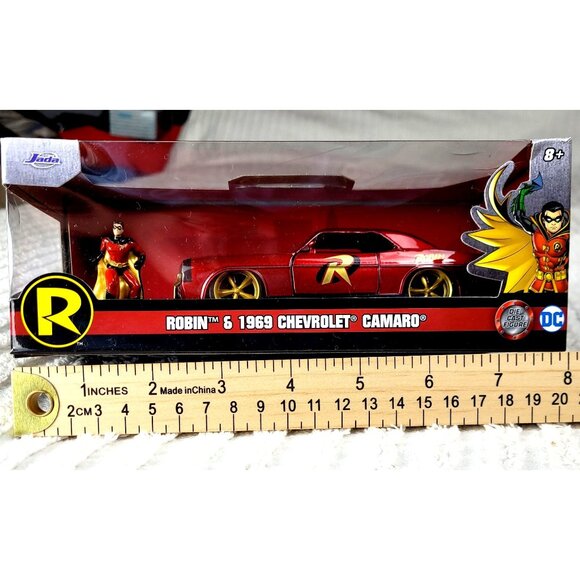 DC Superhero Robin Die Cast Figure Red GM 1969 Chevy Camaro Collectible Display - Picture 2 of 6